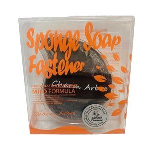Charm Arbre Bamboo Charcoal Mild Formula exfoliates soap with hand grip